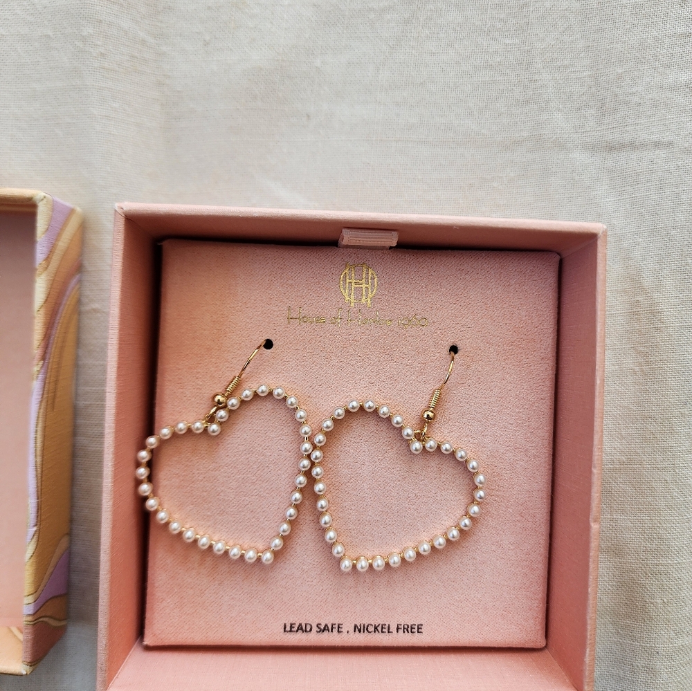 Pearl Heart Earrings